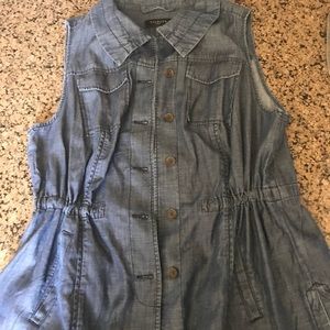 NWT Talbots utility vest chambray size 1x